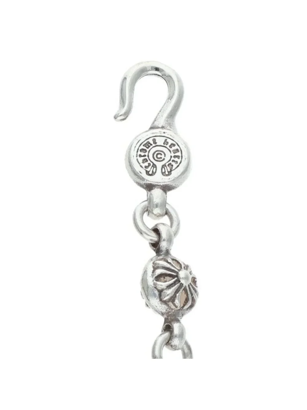 Chrome Hearts 1 CH Cross Ball Chain Small CH Silver Necklace
